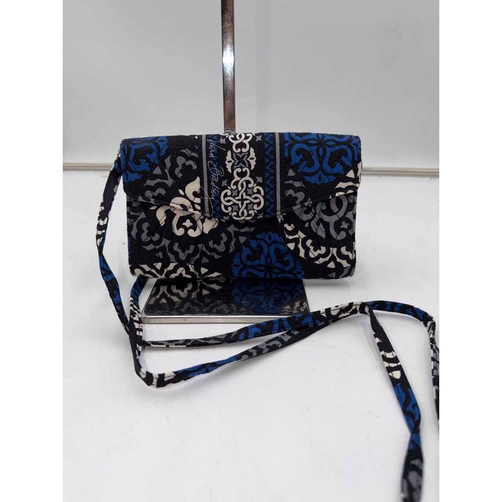 Vera Bradley All In One Crossbody Wallet Retired Canterberry Cobalt